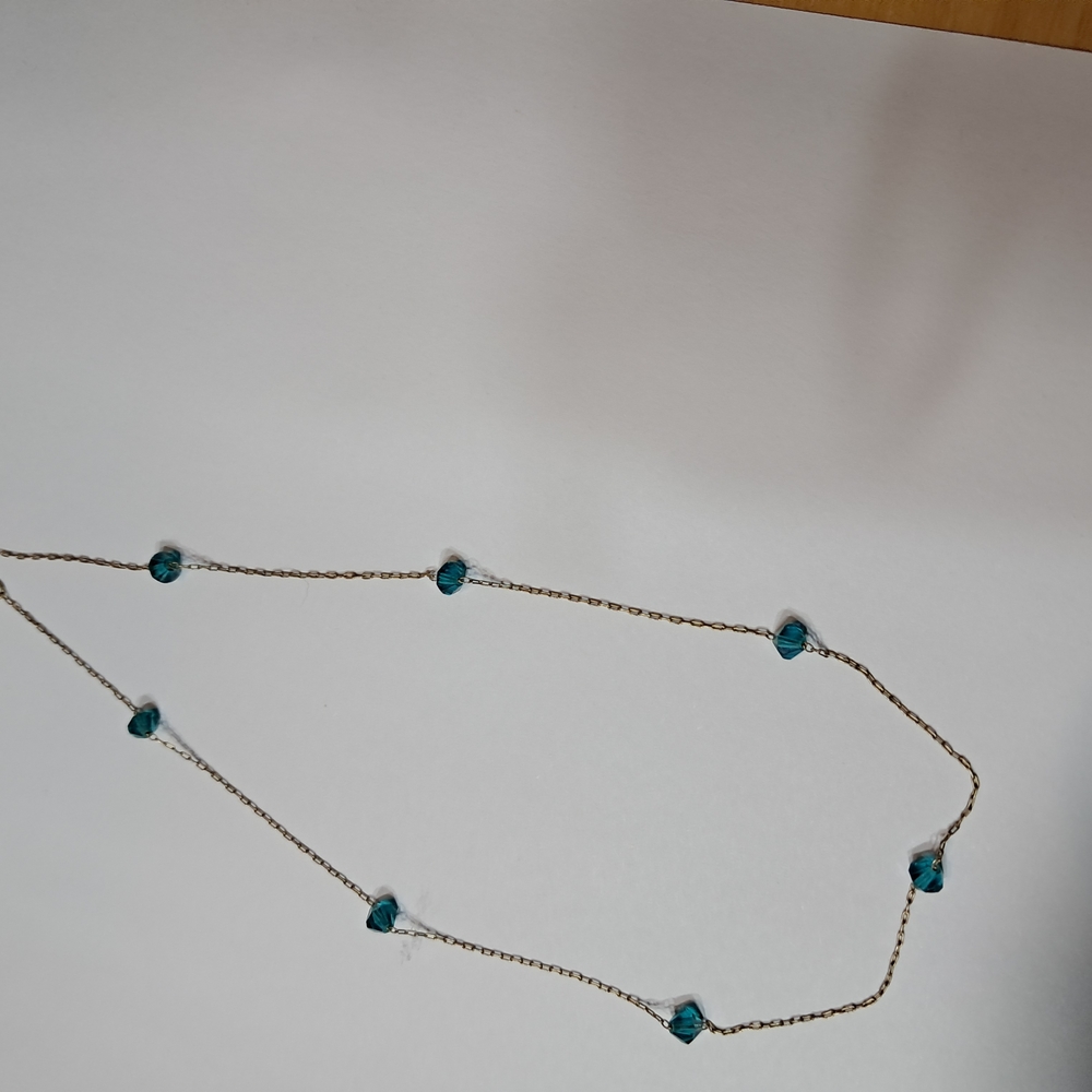 Elegant Gold and Blue Beaded Necklace